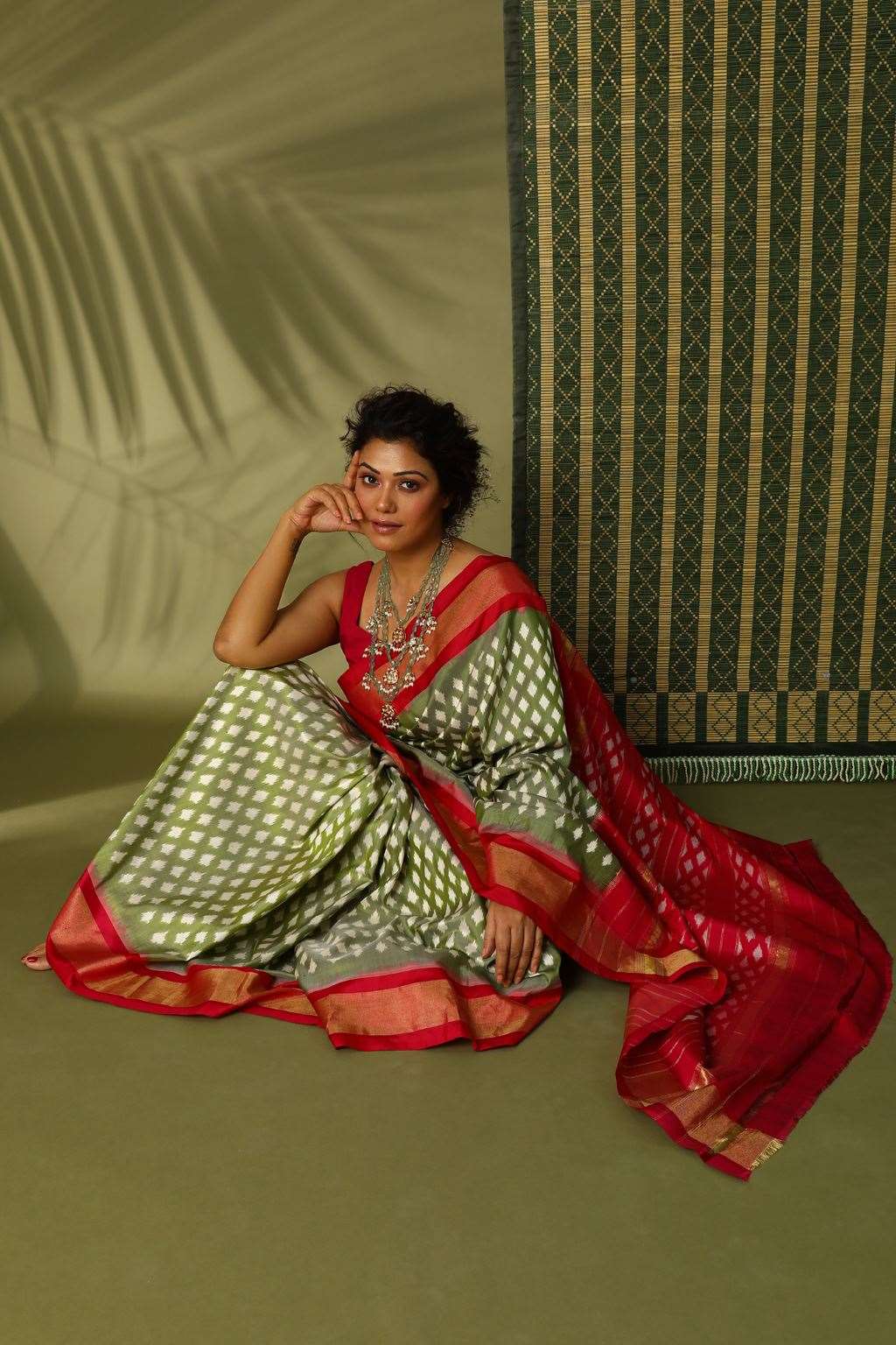 Mehndi Green Silk Saree - Kala Kunj Saree Vatika